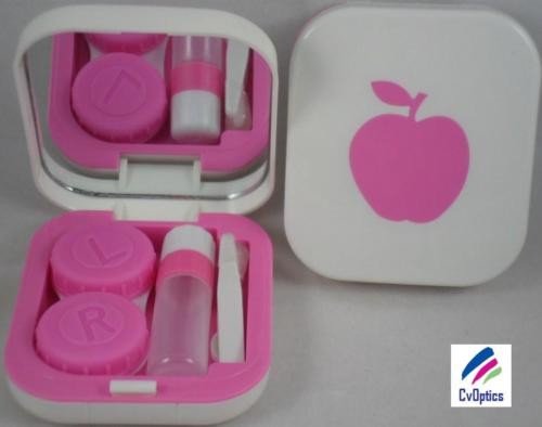 Pink Pink Design Contact Lens Travel Kit With Mirror