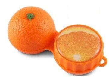 Orange 3D Contact Lenses Storage Soaking Case 