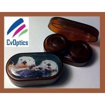 Sea Otters Endangered Species Contact Lens Soaking Case