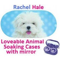 White Puppy Rachel Hale Contact Lens Soaking Case