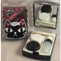 Black Cat Contact Lens Storage Soaking Travel Kit